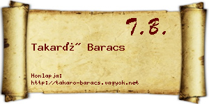 Takaró Baracs névjegykártya